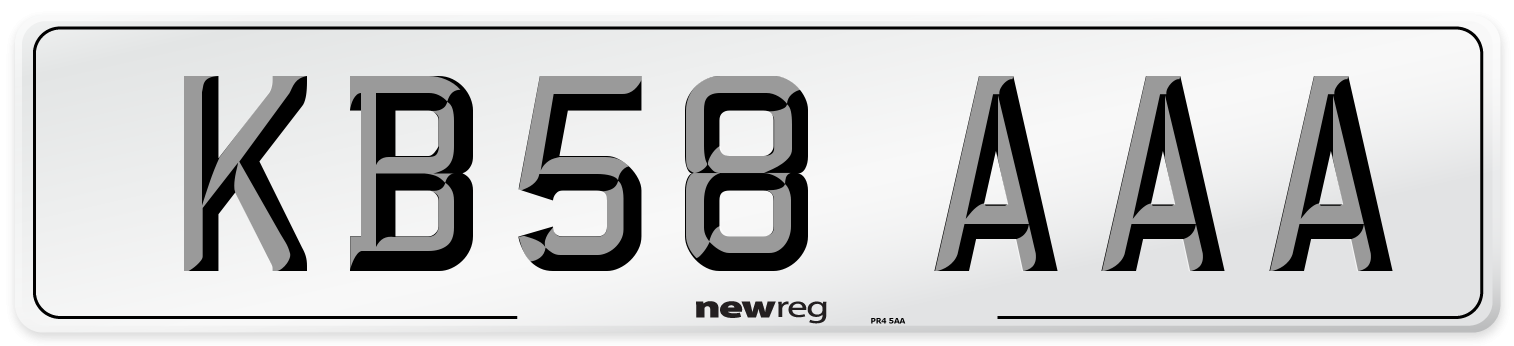 KB58 AAA Number Plate from New Reg